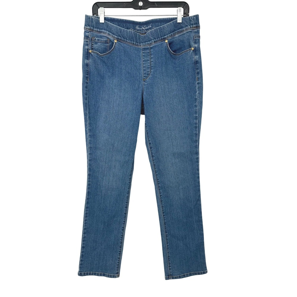Gloria Vanderbilt Avery Pull On Jeans Women 10 Blue All Around Slimming Denim